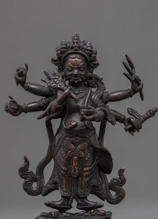 Handmade White Mahakala Statue | Vintage Collectibles