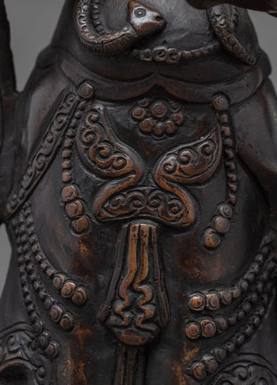 Handmade White Mahakala Statue | Vintage Collectibles