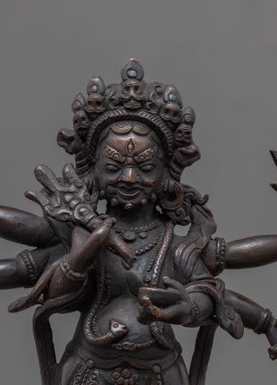 Handmade White Mahakala Statue | Vintage Collectibles
