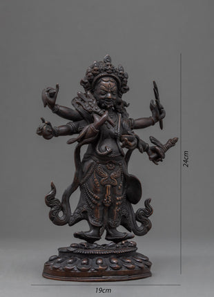 Handmade White Mahakala Statue | Vintage Collectibles