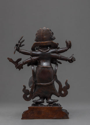 Handmade White Mahakala Statue | Vintage Collectibles