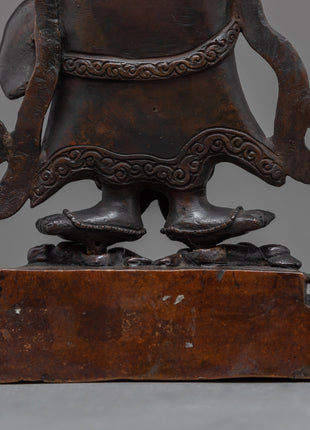 Handmade White Mahakala Statue | Vintage Collectibles