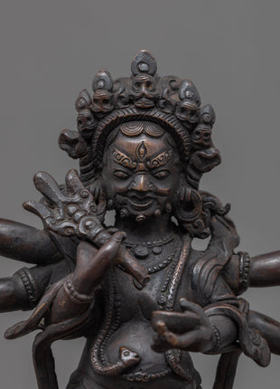 Handmade White Mahakala Statue | Vintage Collectibles