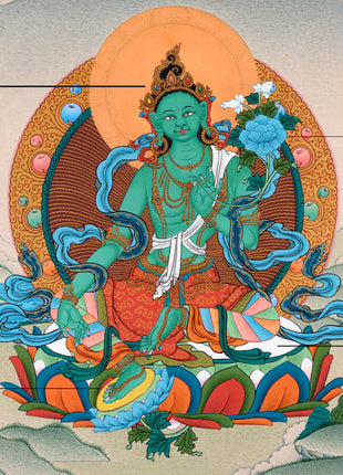 Mother Green Tara Thangka | Tibetan Buddhist Painting