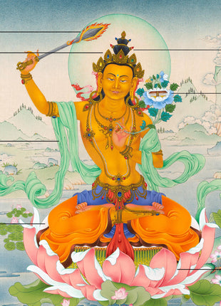 Bodhisattva Manjushri | Buddhist Deity | Digital Thangka Print