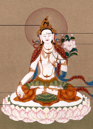 White Tara Thangka | Himalayan Buddhist Art | Female Bodhisattva