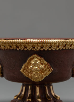 Tibetan Tings Set | Finely Handcarved Water Offering Bowls
