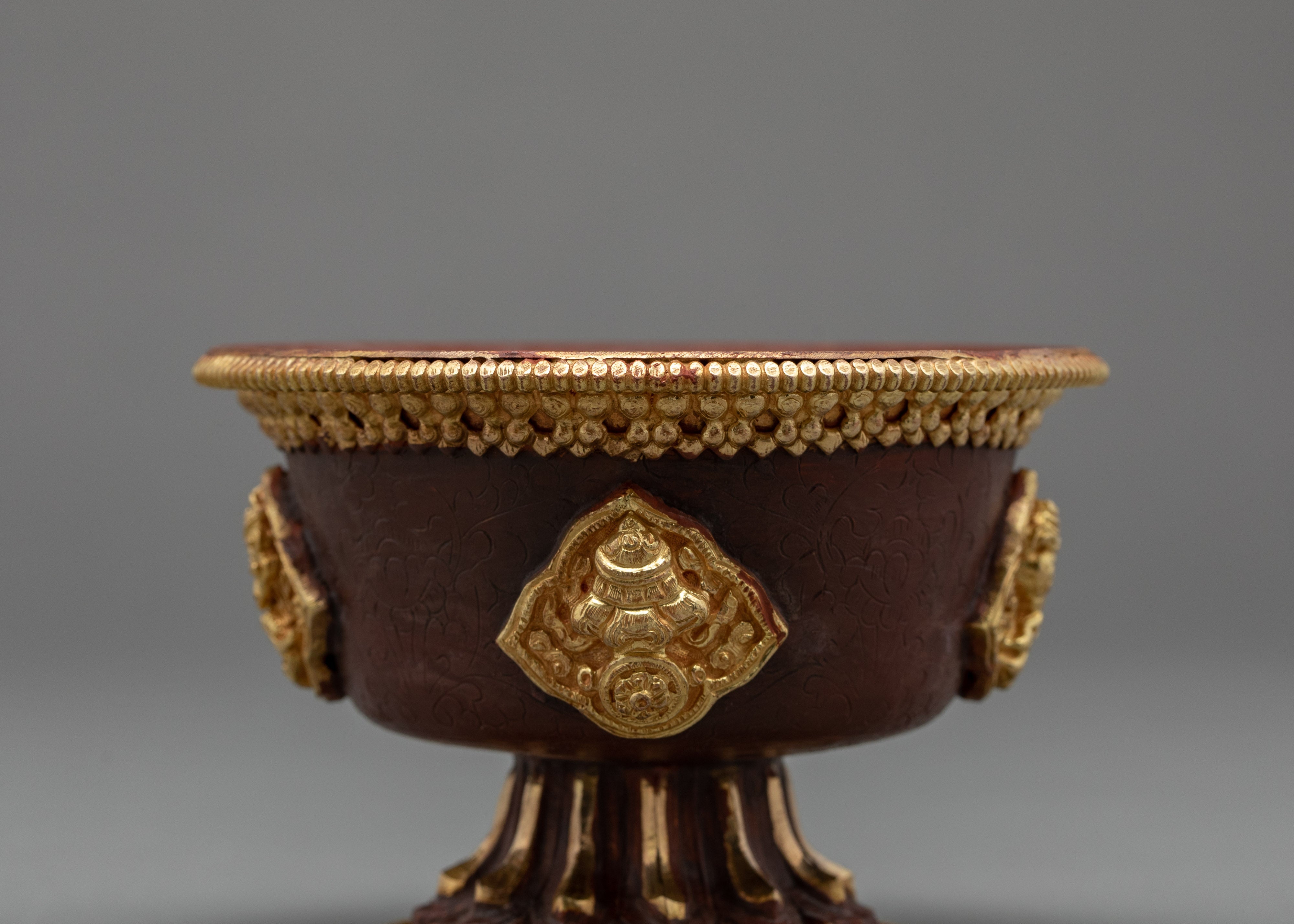 Tibetan Tings Set | Finely Handcarved Water Offering Bowls