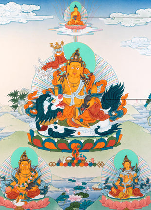 Namtoshe Thangka | Jambala Vasundhara | Tibetan Buddhist Wealth Deities