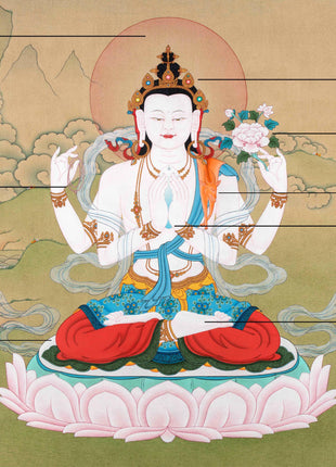 Traditional Chenrezig Thangka | Avalokiteshvara Painting