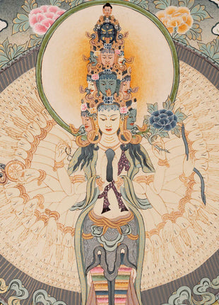 1000 Armed Avalokiteshvara | Chenresig Thangka | Religious Artwork
