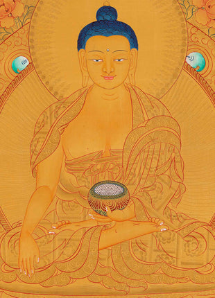 Gold Shakyamuni Buddha Thangka | Himalayan Art