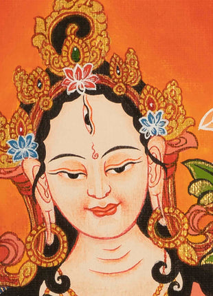 Handpainted  White Tara | Tibetan Buddhist Art