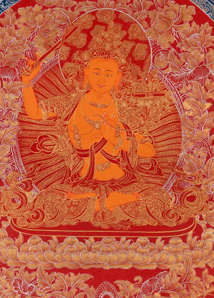 Bodhisattva Manjushree Thangka | Religious Art | Buddhist Gifts