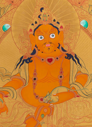 Dzambala Thangka Painting | Traditional Himalayan Art