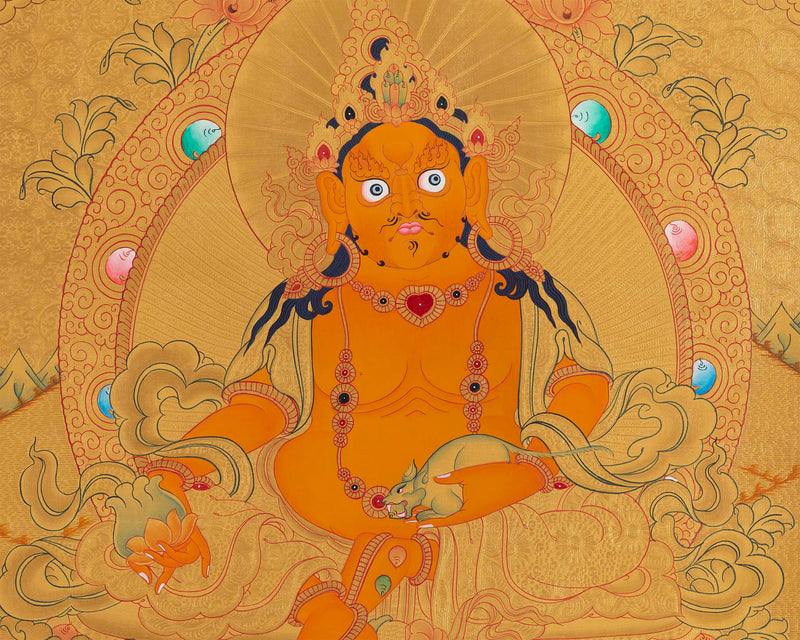 Dzambala Thangka Painting | Traditional Himalayan Art