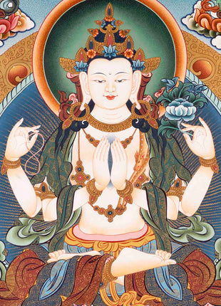 Buddhist Avalokiteshvara Chengrezig | Wall Decoration Thangka Painting