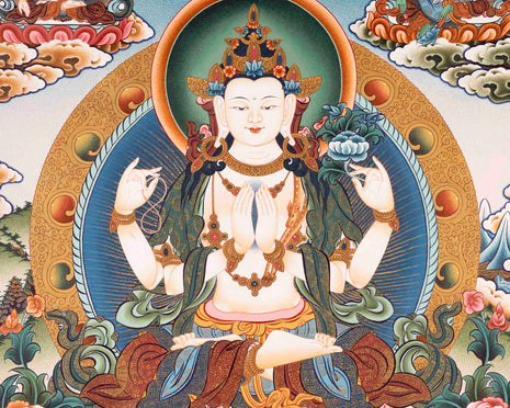Buddhist Avalokiteshvara Chengrezig | Wall Decoration Thangka Painting