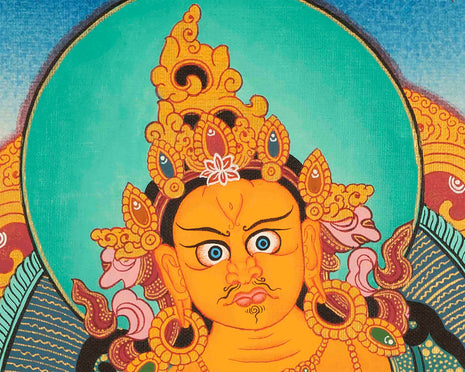 Handpainted Dzambala Kubera | Religious Thangka Art | Wall Decors