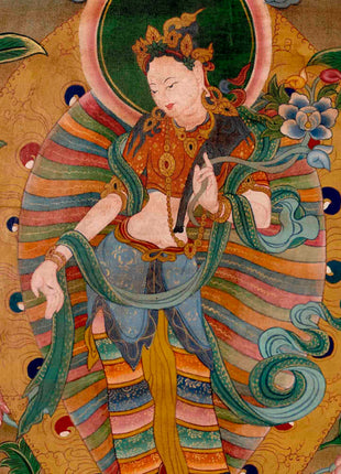 Vintage Padmapani Lokeshvara Art | Tibetan Traditional Thangka | Wall Decors