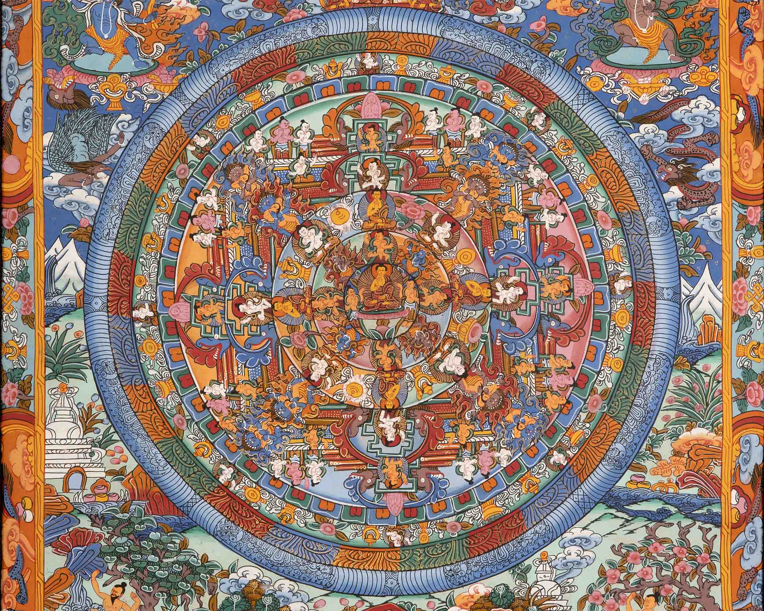 Colourful Buddha Mandala Thangka | Mindfulness Meditation Object