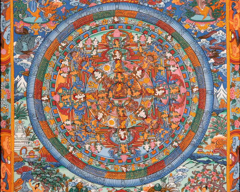 Colourful Buddha Mandala Thangka | Mindfulness Meditation Object