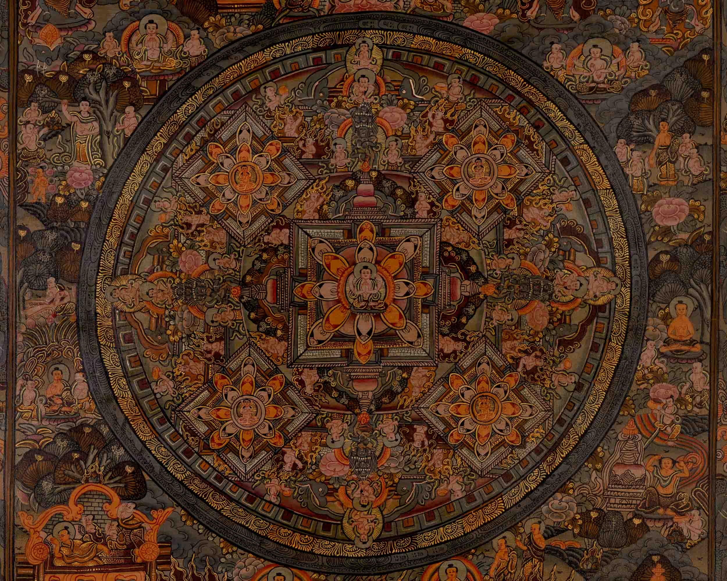 Buddha Mandala | Traditional Tibetan Thangka | Religious Wall Decors
