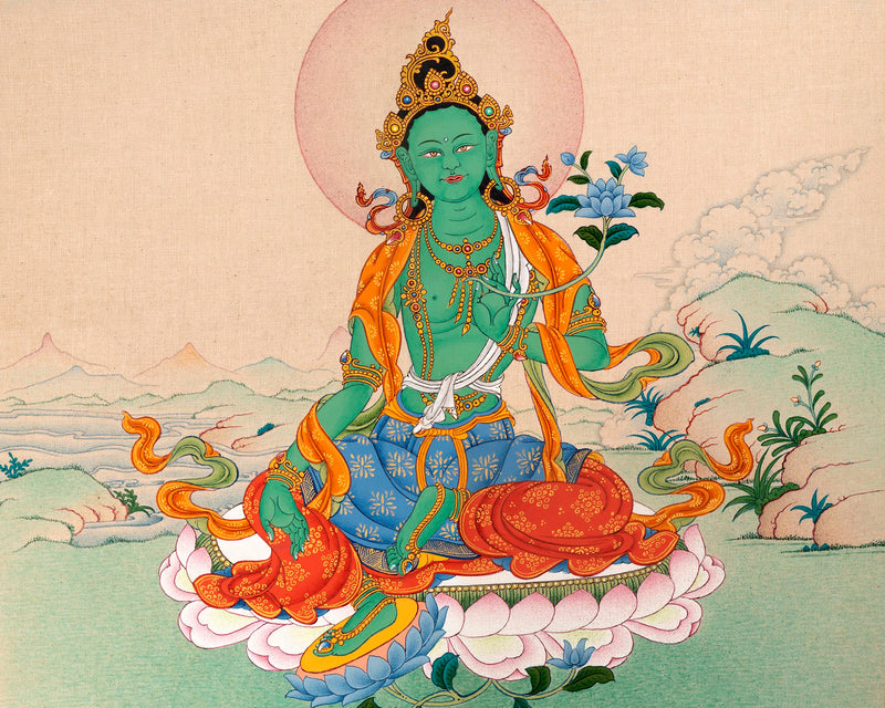 Green Tara | Tibetan Thangka Painting