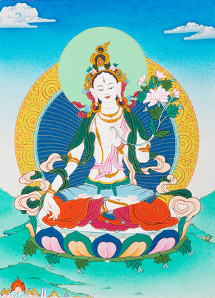 white tara thangka