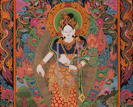 Padmapani Lokeshvara Print | Quality Thangka Painting