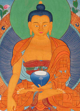 Serenity Embodied: Traditional Buddhist Art Wall Decor with Shakyamuni Buddha Thangka