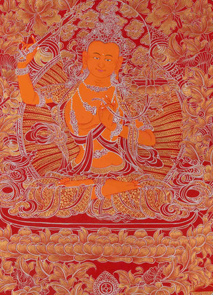 Manjushree Thangka Painting | Bodhisattva Of Wisdom | Religious Art