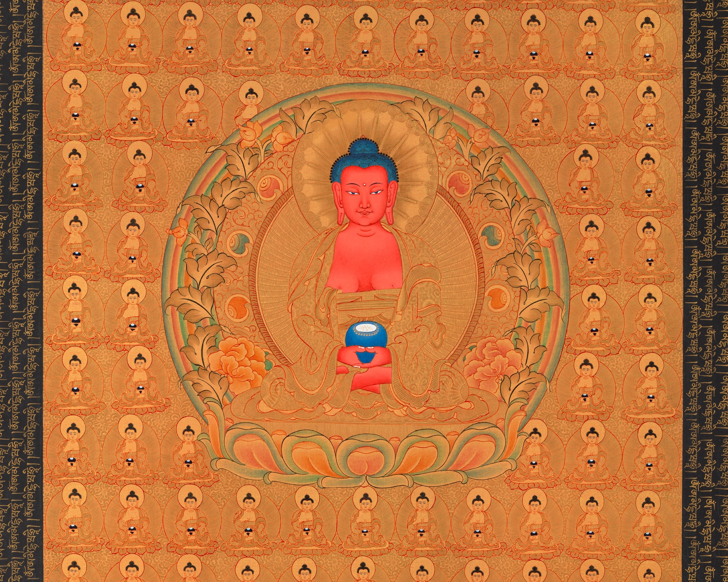 108 Amitabha Buddha Thangka | Traditional Tibetan Art | Wall Decors