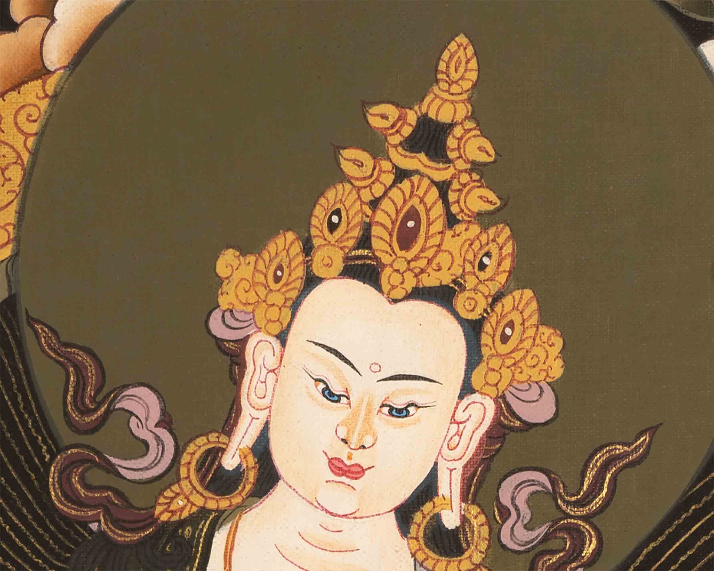 Buddhist Vajrasattva Thangka | Hand-Painted Tibetan Buddhist Thangka