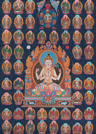 108 Chengrezig Thangka | Traditional Tibetan Art | Wall Decors