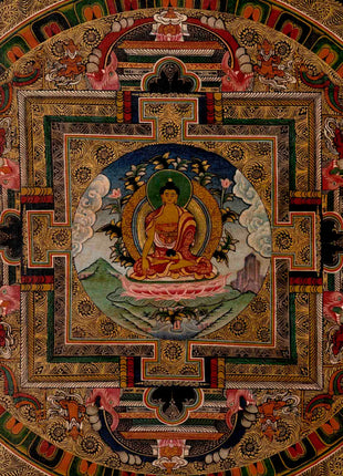 Shakyamuni Buddha Mandala | Tibetan Thangka | Wall Decors