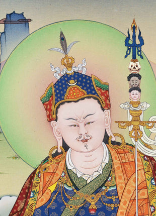 Guru Rinpoche Thangka Print | Lotus Born Master | Crafts Gifts Nepal