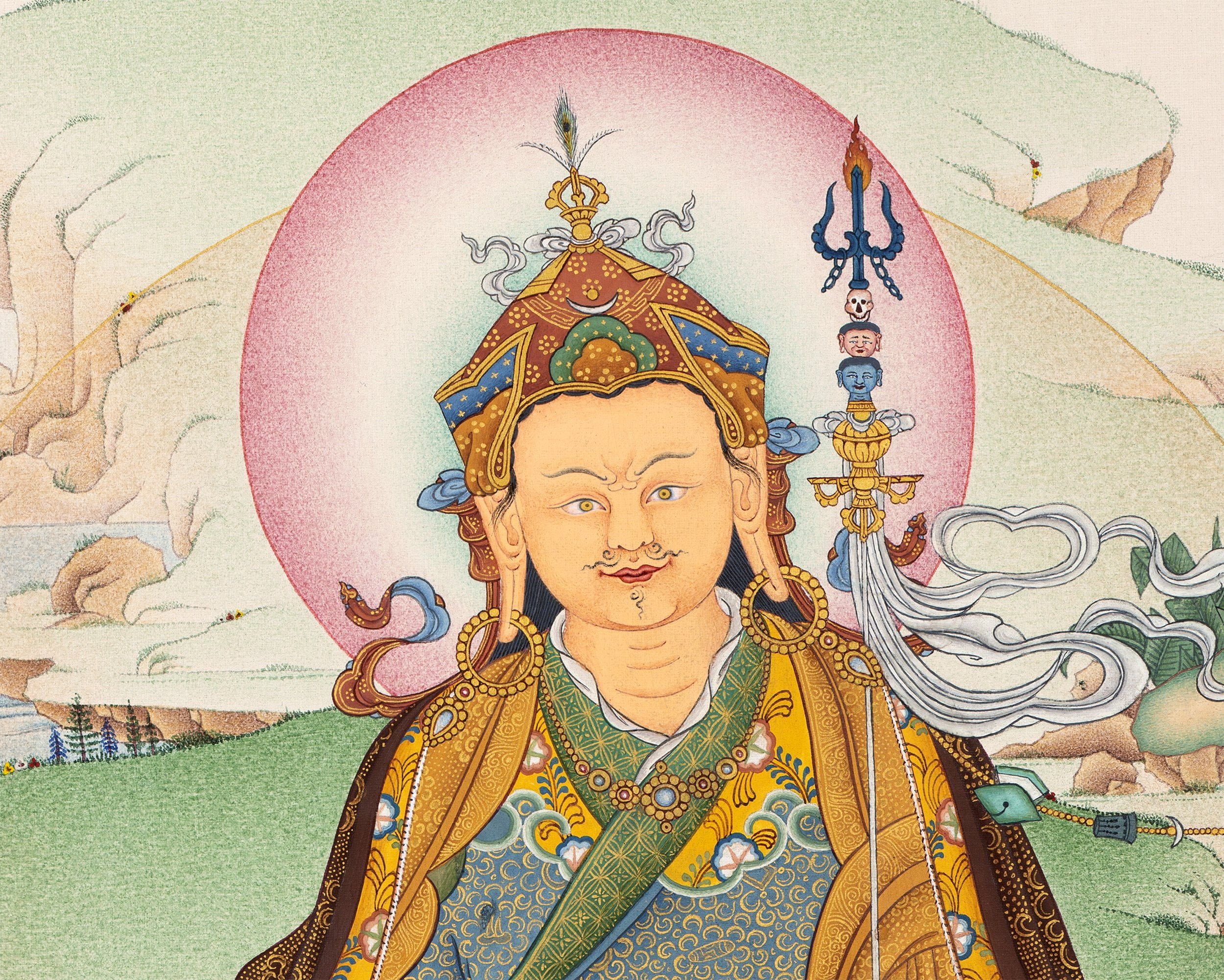 Guru Rinpoche | Padmasambhava Thangka | Hand Painted Tibetan Painting