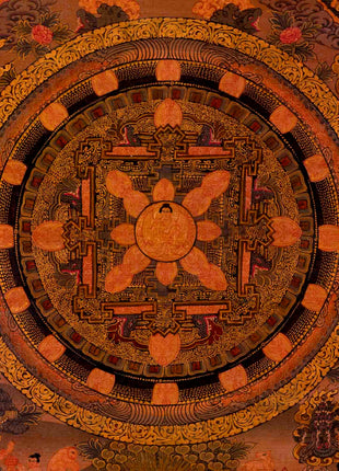 Buddha Mandala Thangka | Traditional Tibetan Artwork | Religious Wall Decors