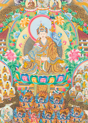 Rinpoche Refuge Tree Thangka | Hand Painted Buddhist Artwork