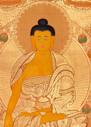 Gold Style Shakyamuni Buddha Thangka |  Zen Buddhism