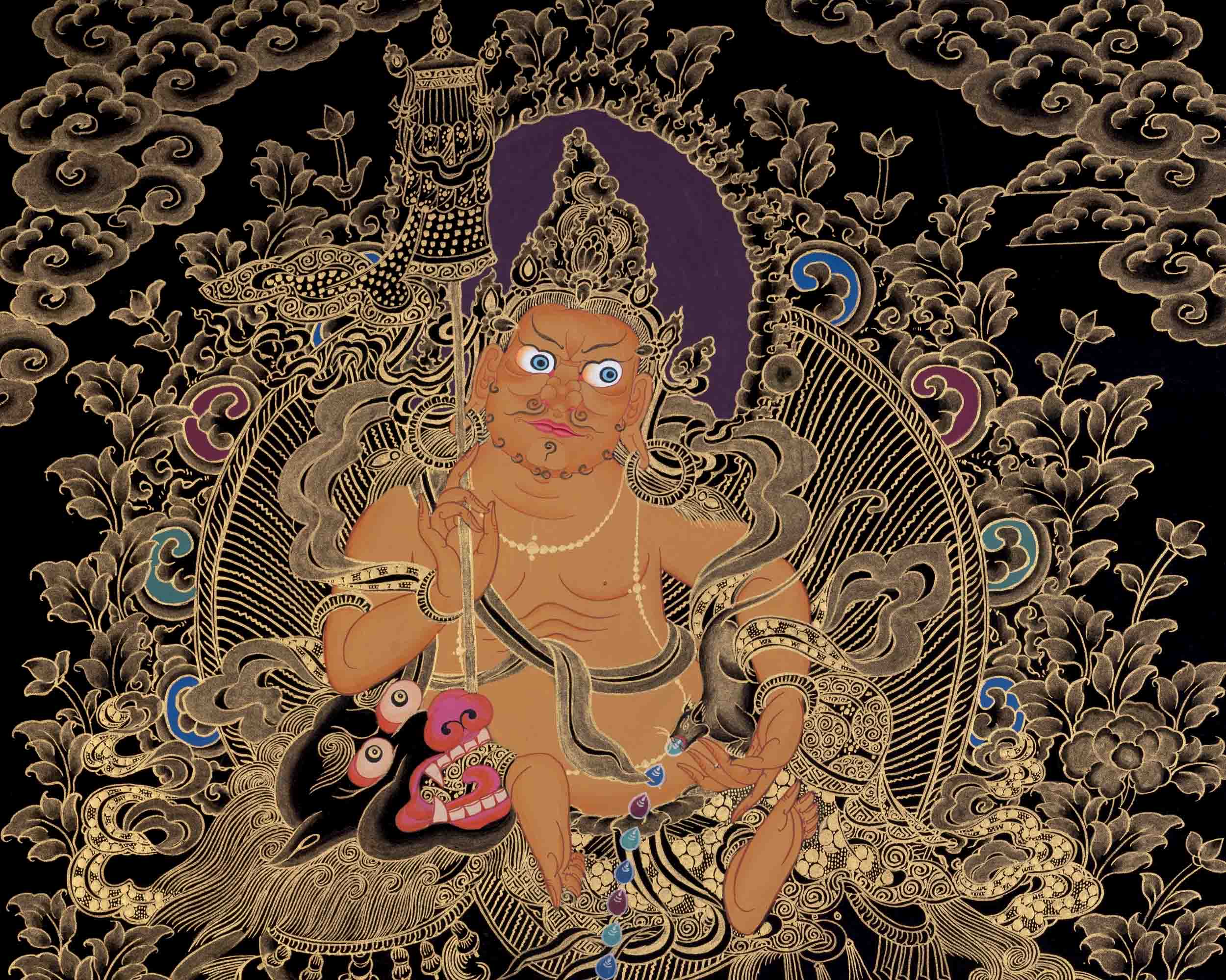 Namtose Thangka Painting | Original Hand Painting of Wealth Deity