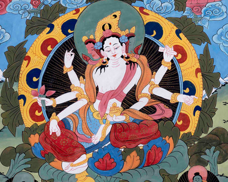 Basundhara Devi Art | Religious Buddhist Thangka | Wall Decors