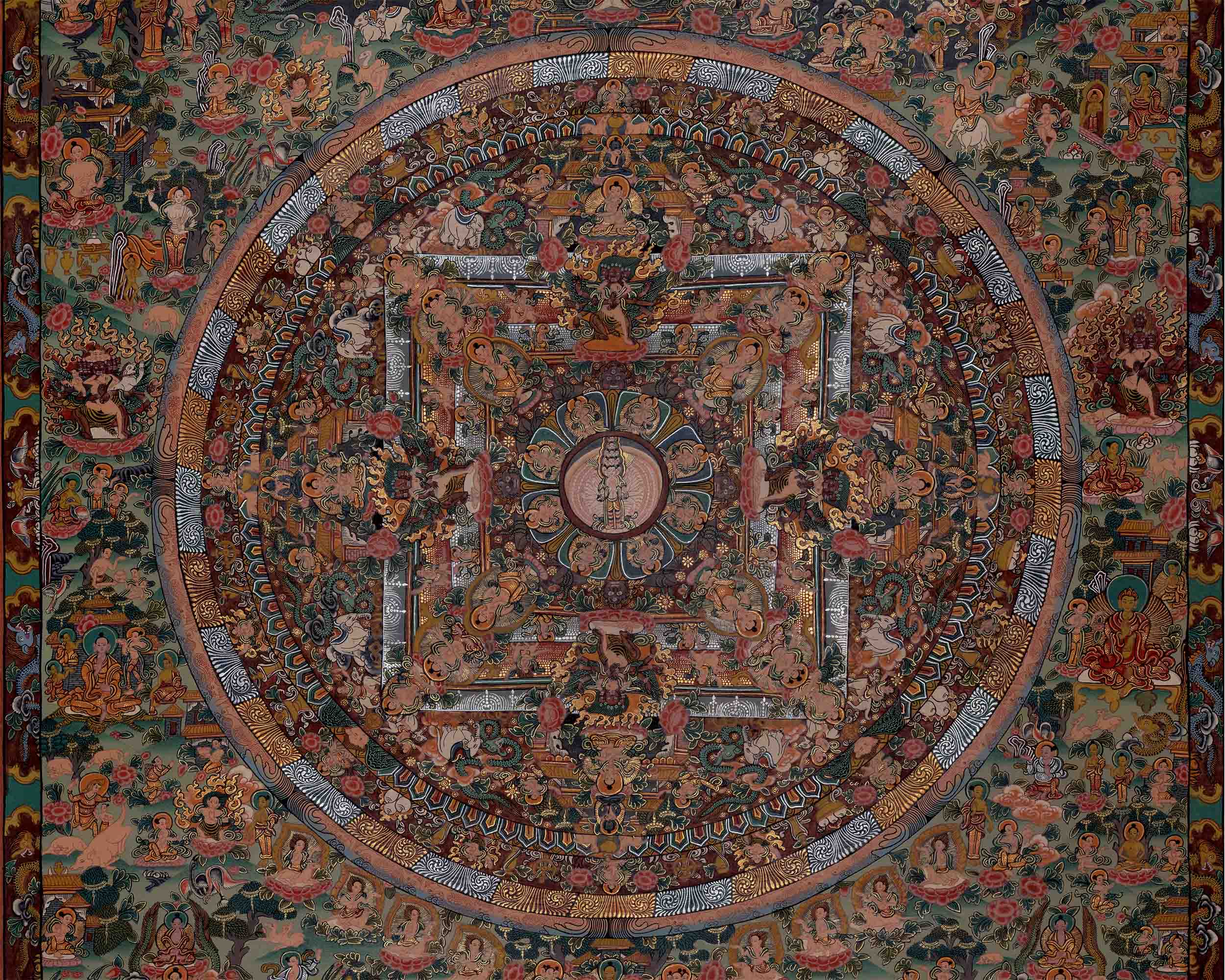 1000 armed Lokeshvara Thangka | Wall Decoration Painting