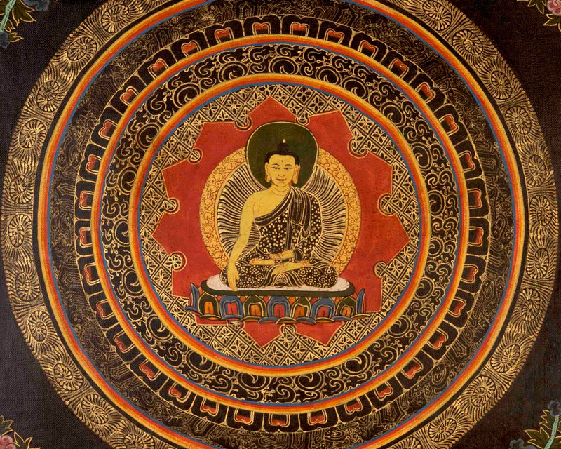 Buddha Shakyamuni Mandala | Traditional Tibetan Thangka | Wall Decors