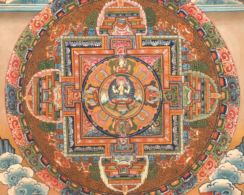 Lokeshvara Chenrezig Mandala | Digital Printing | Buddhist Artwork