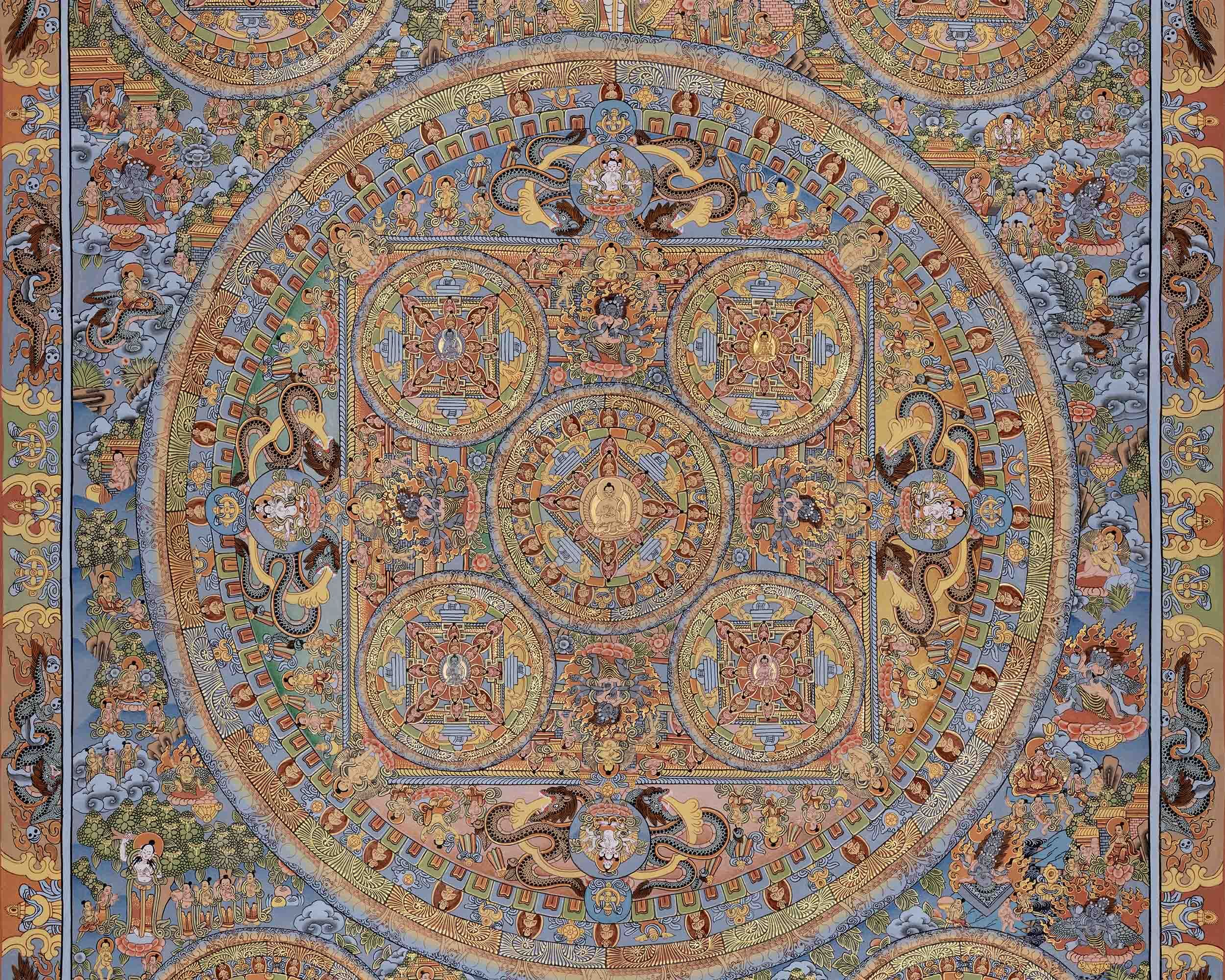 Tibetan Buddha Mandala Thangka | Tibetan Wall Decoration Painting