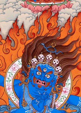 Sakya Vajrapani | Bhutadamara | Hand Painted Tibetan Art in Natural Stone Colors