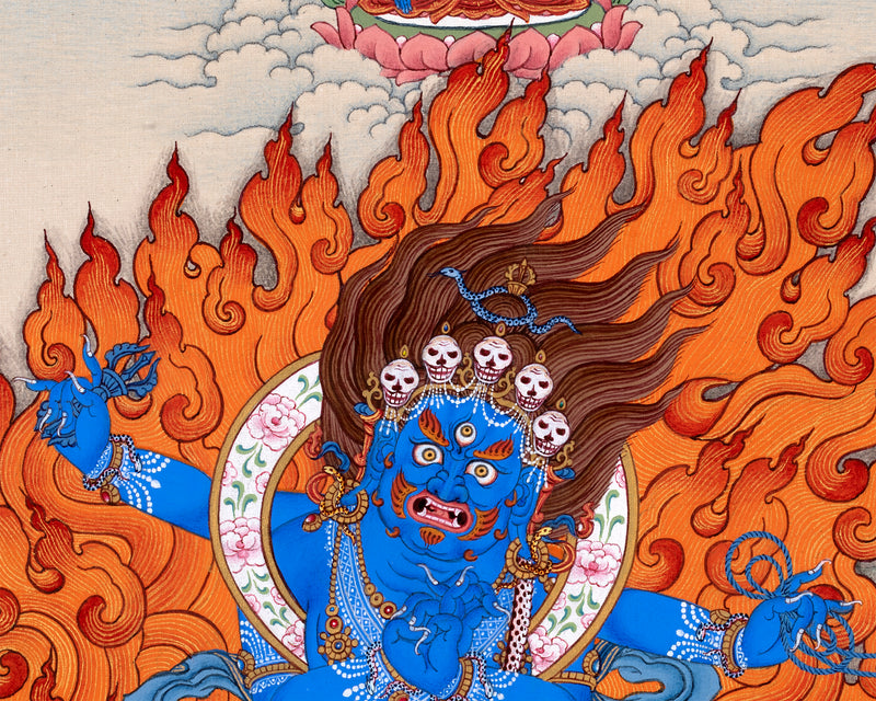 Sakya Vajrapani | Bhutadamara | Hand Painted Tibetan Art in Natural Stone Colors