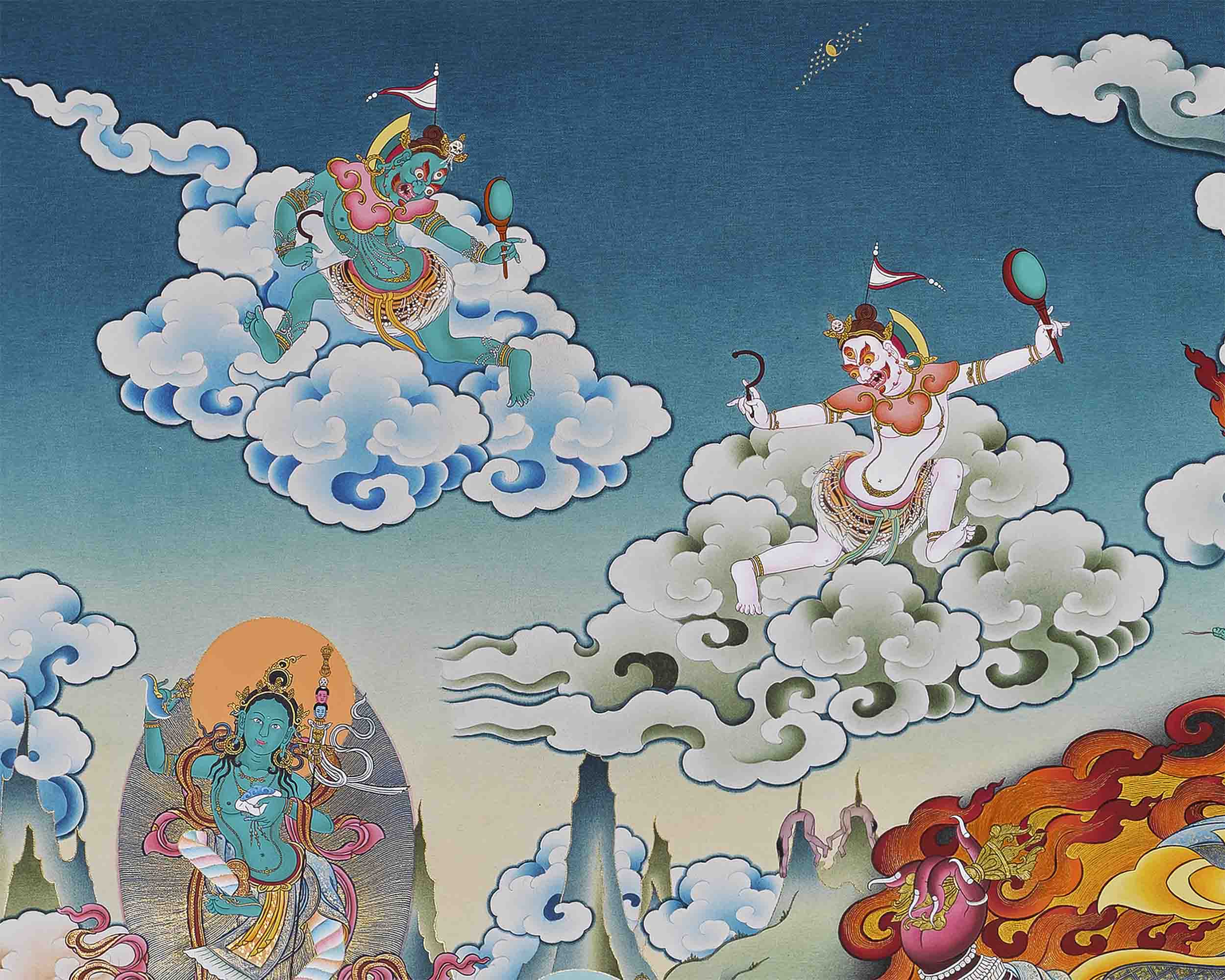 Dorje Drolo Practice Thangka | Hand Painted Dudjom Rinpoche Thangka